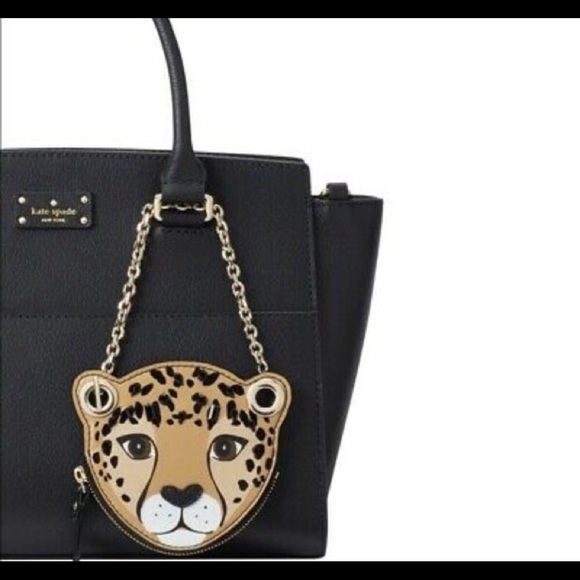 [KATESPADE] NWT Leopard gemstone coin purse chain - Picture 2 of 7